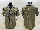 Men's San Francisco 49ers Blank Olive Salute to Service Cool Base Stitched Baseball Jersey,baseball caps,new era cap wholesale,wholesale hats